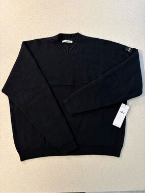 ALO Yoga Men’s Black Domain Rib Knit Crew Sweater - size XL *NWT